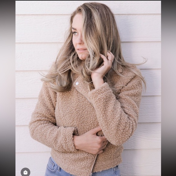 LC Lauren Conrad Sherpa Moto Jacket - Picture 1 of 7